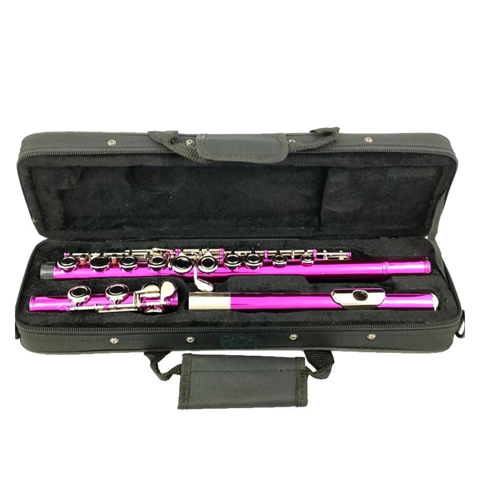 Flauta De Tono C Con Agujeros Cerrados, 16 Teclas, Cuproníquel, Flauta Chapada En Níquel Con Caja De Almacenamiento Y Accesorios Flauta Travesera Kit