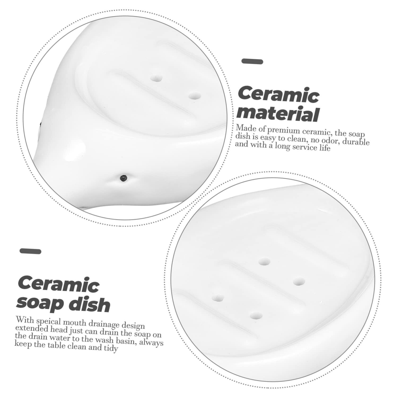 Jaboneras de baño Jabonera con Forma de Animal for baño, diseño Bonito y práctico Decoración estética para el baño(White,19.3X10.5X8CM)