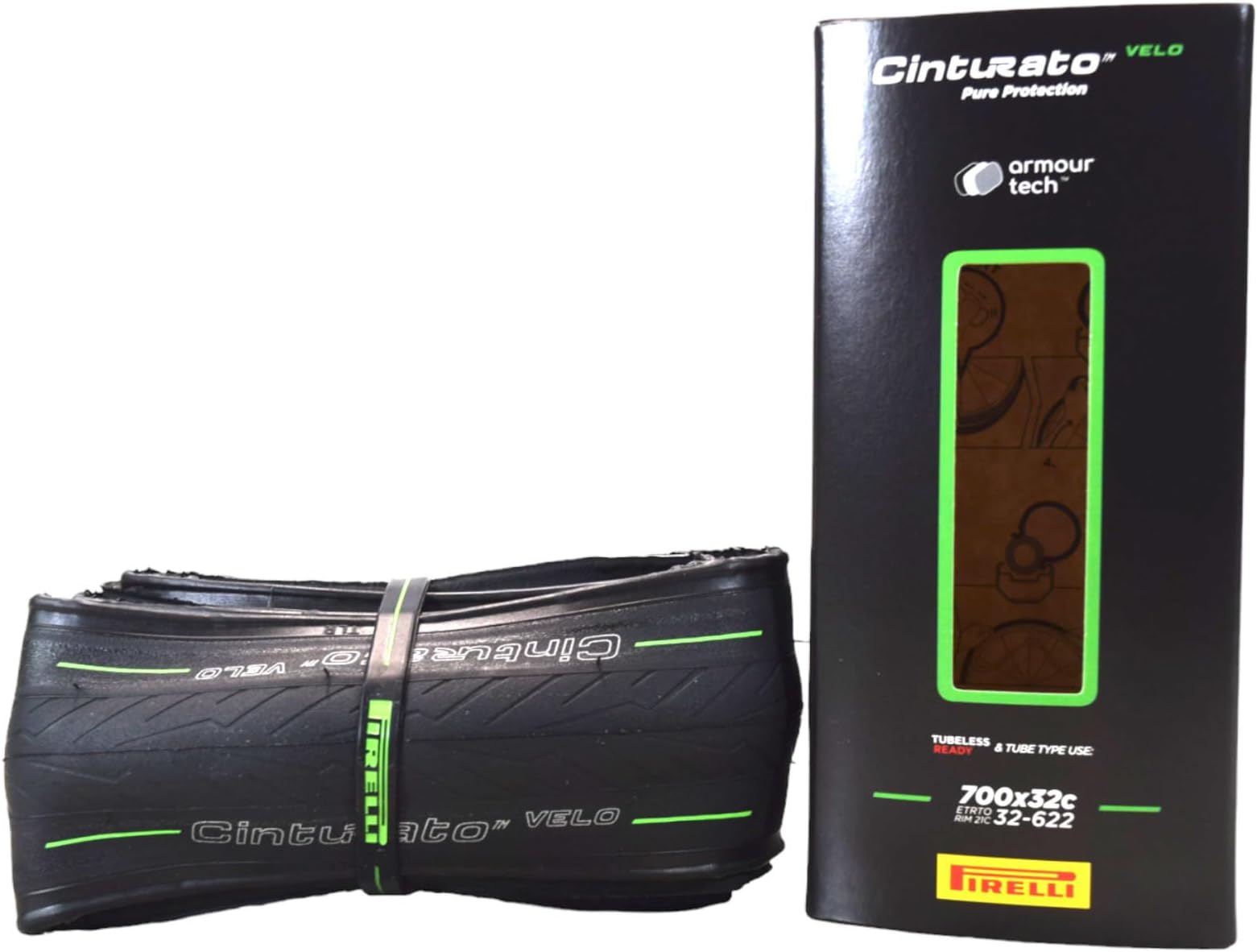 Cinturato Velo Road Bike Tire (Long Rides), Clincher Tubeless Ready, Confident Handle Vari Terrains & Worst Conditions, X-Puncture Protect,(1) Tire, Black or Classic Tan Sidewall / Vari Sizes