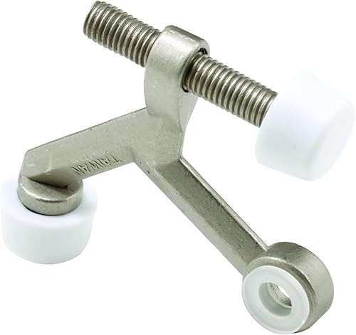 Prime-Line MP10498 Tope de puerta de pasador de bisagra, perno de 1-14 pulgadas, construcción fundida a presión, níquel satinado (paquete de 10)