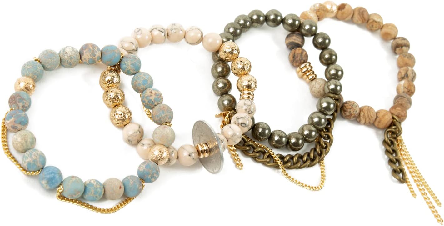 THE LACE PROJECTHandmade Beaded Bracelets | Authentic Gemstones and Crystals With Healing Properties | Gold Filled Hardware | Gold Chain | Mix and Match Stack Bracelets | Mykonos