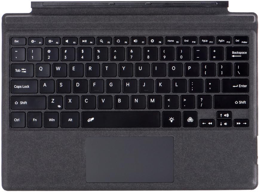 Surface Pro 7+ Type Cover, Ultra-Slim Bluetooth Keyboard Compatible for Microsoft Surface Pro 3/4/5/6/7, Backlit QWERTY English (Black)
