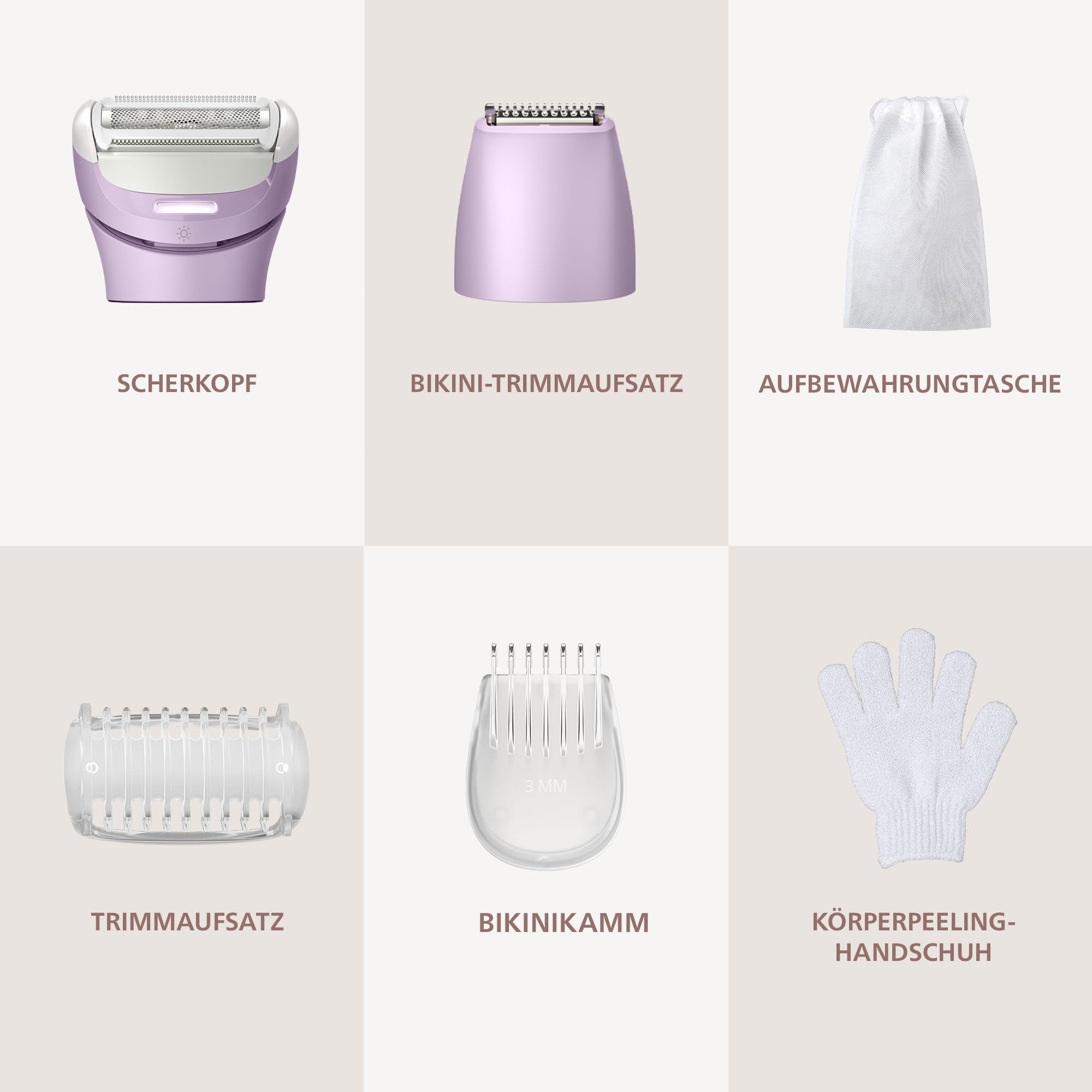 Philips Lady Shaver Series 8000 - kabelloser elektrischer Rasierer, nass und trocken, 3-Klingen-System, flexibler Scherkopf, LED-Licht, Beine/Körper/Bikinizone, 100 Min. Laufzeit, Modell BRL149/00