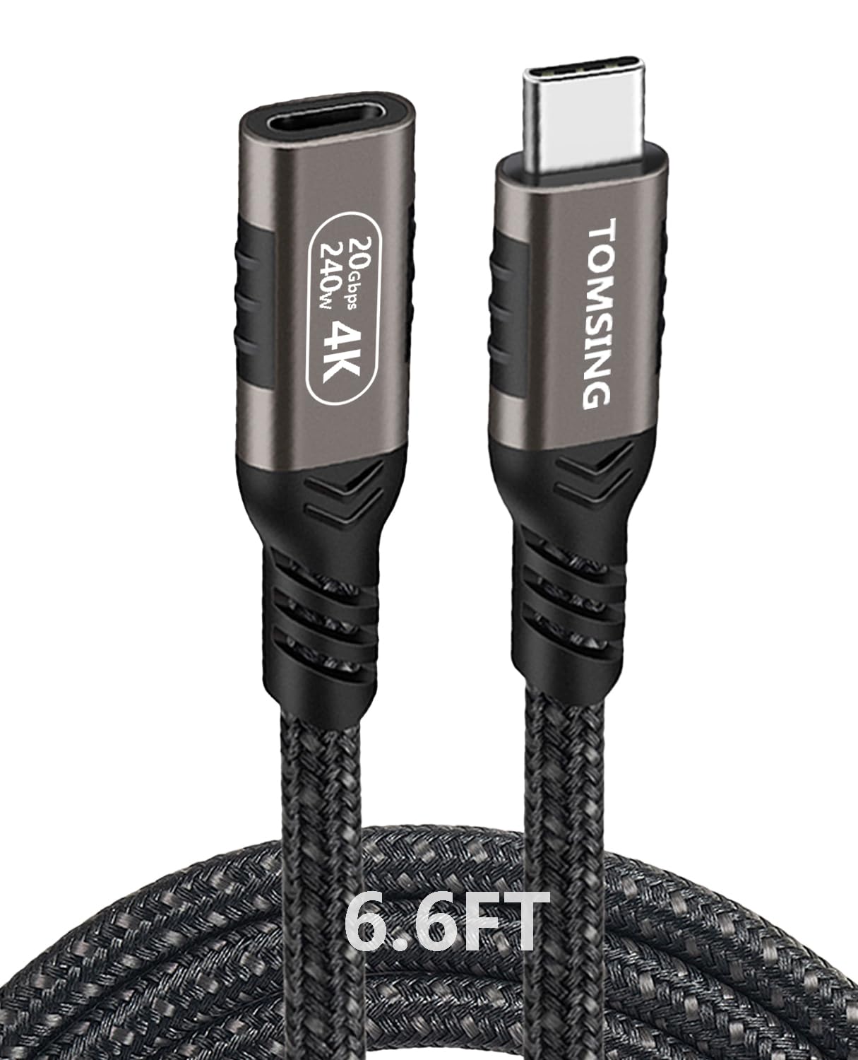 Cavo di prolunga USB C (240 W/20 Gbps/4 K a 60 Hz), tipo C maschio a femmina, estensione di ricarica e sincronizzazione per tastiera, mouse, PlayStation, Xbox, unità flash, stampante