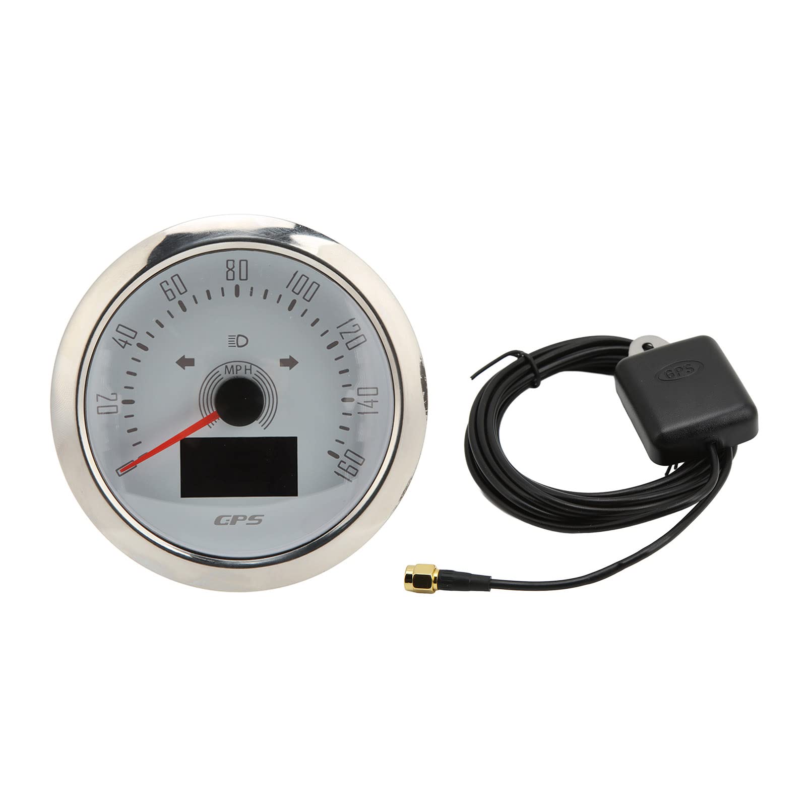 Cocoarm Velocímetro GPS, Medidor de Odómetro ABS de Acero Inoxidable, Pantalla LCD de 0 a 160 MPH, Señal GPS IP67, 9 a 32 V, para Automóviles, Barcos, Vehículos Recreativos, Yates, Maquinaria de