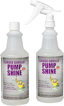 Garage Gorilla Pump Shine | Surface Protectant & Shine Restorer for Gas Pumps | Metal & Composite Surfaces | with Micro-Spray Shield Barrier | 32 oz Bottles Case of 6
