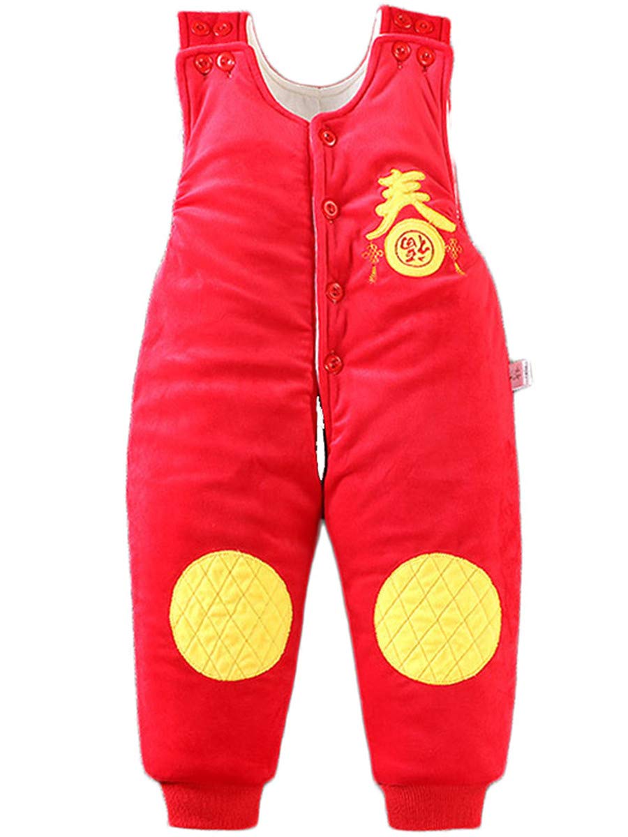 JELEUON Baby Toddlers Kids One Piece Soft Cotton Sleevess Winter Warm Snowsuit Romper Jumpsuit 12-18 Months