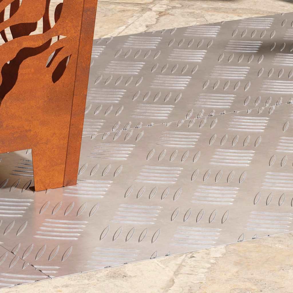 Aluminiowy stopień schodowy, 90 x 40 cm, srebrny, 4 sztuki