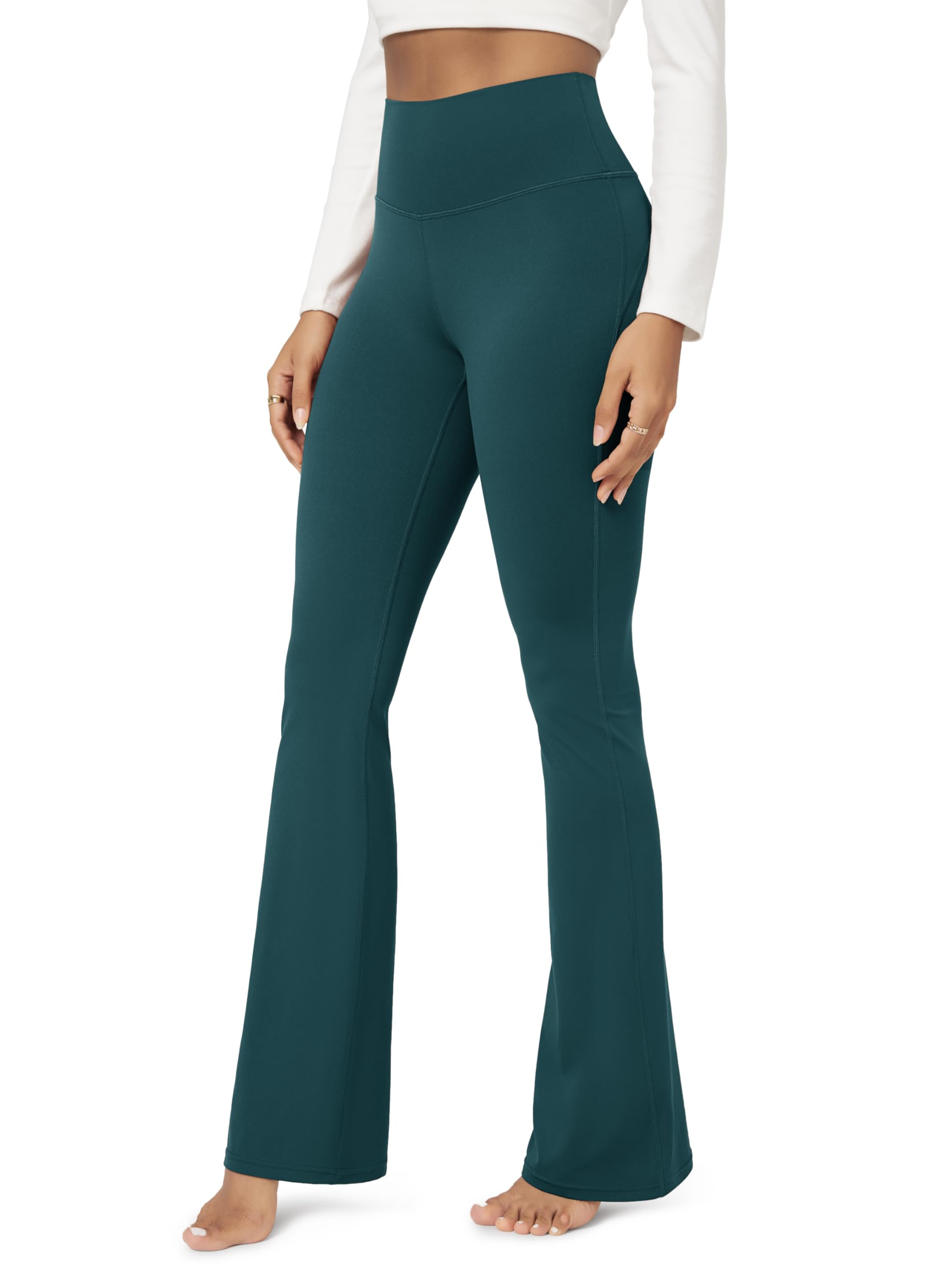 ODODOS Cloud Feeling Flared Yoga Pants for Women, High Waist Casual Bootleg Lounge Pants, 30"/32" Inseam