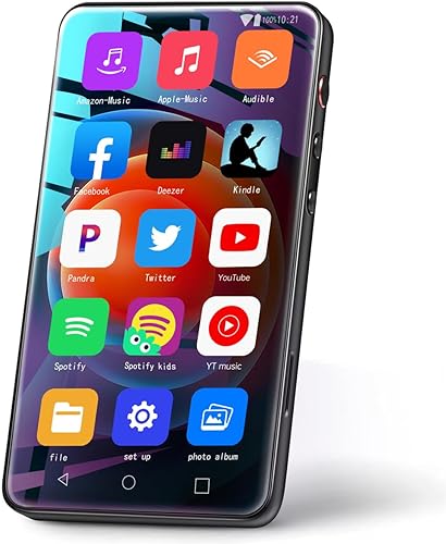 MYMAHDI Reproductor MP3 de 144 GB con Bluetooth y WiFi, reproductor de música de 4 pulgadas con Spotify, Pandora, reproductor MP3 de transmisión