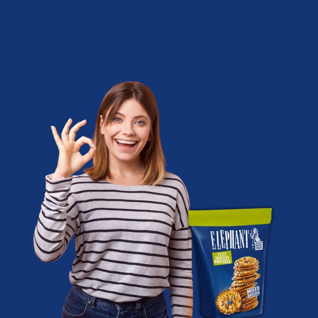 Elephant Squeezed Pretzels Sea Salt 3 paquetes de 80 g Needforsweet