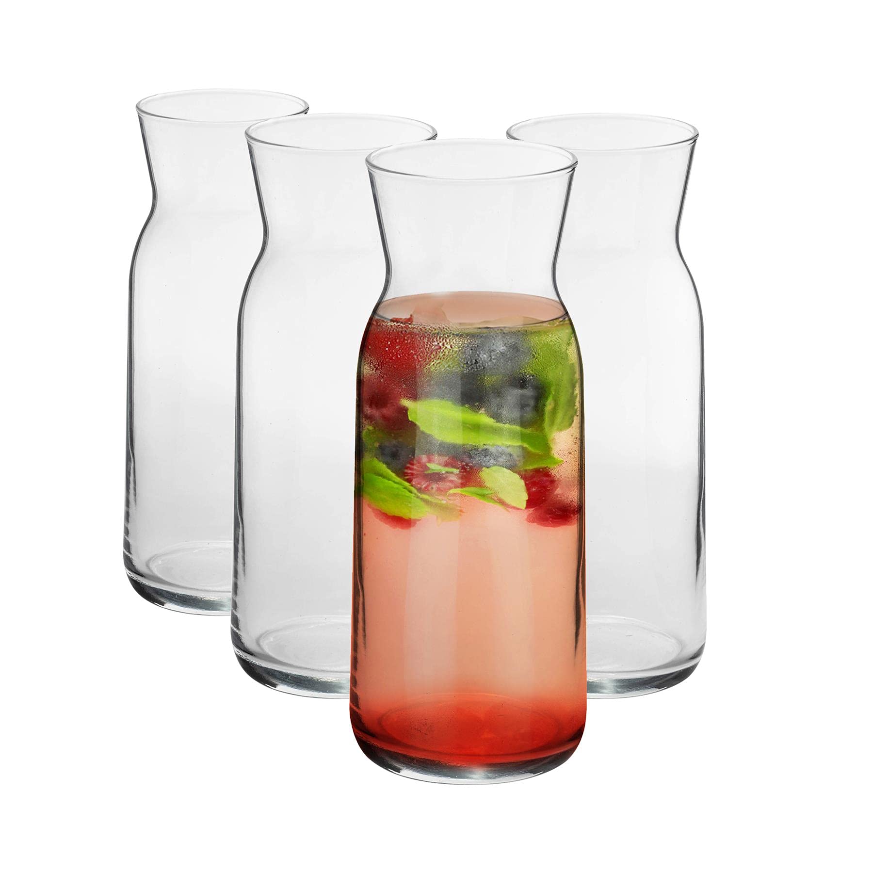 Argon Tableware Transparent 4X 700Ml Glass Water Jug - 'Brocca' Range - Juice Carafe Decanter For Water, Wine, Iced Tea