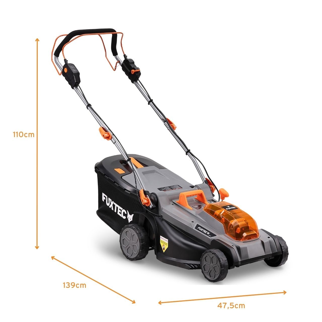 FUXTEC 40V Akku Rasenmäher FX-E2RM43PRO • AkkuMäher mit Akku & Ladegerät • 43 cm • FlexSpeed Variable Geschwindigkeit • Radantrieb • Schnitthöhenverstellung • Grasfangkorb und Mulchfunktion