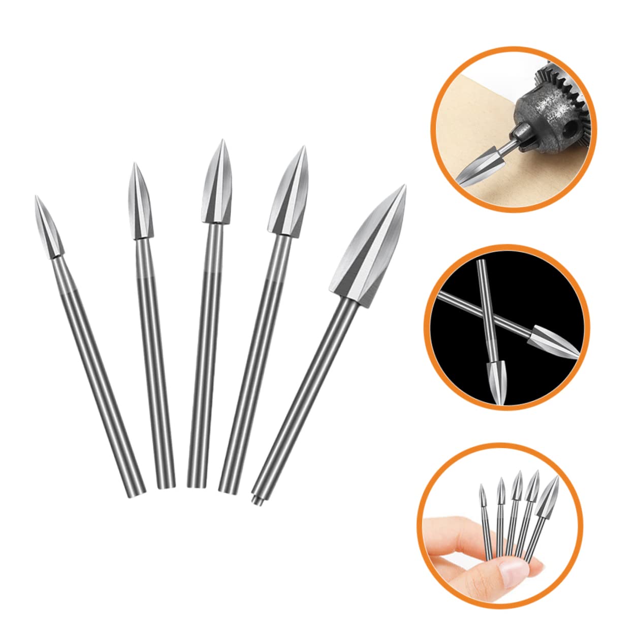 Uonlytech 25piezas Brocas Para Talla De Madera De Herramientas Para Carpintería Compatible Herramientas Rotativas Diámetros Para Proyectos De Bricolaje y Escultura Madera