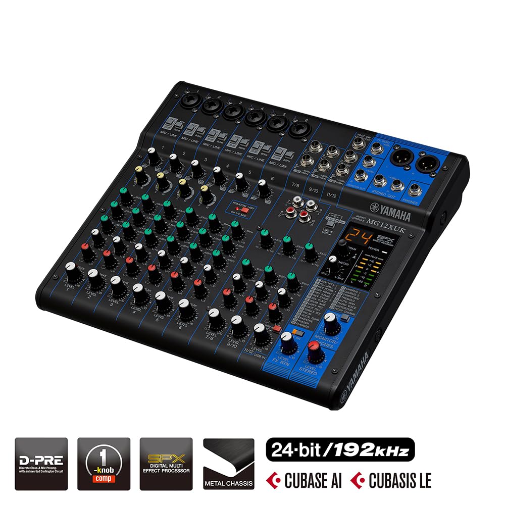 Yamaha Mesa de Som Analógica MG12XUK 12 Canais : Amazon.com.br