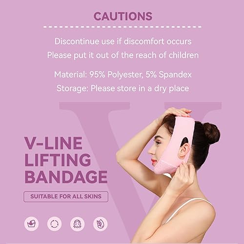 Miniatura 5 de Yumo - Correa facial reutilizable, máscara de línea en V, reductor de barbilla doble, parche de barbilla, correa de barbilla, cinturón en forma de