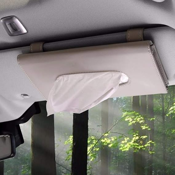 Amazon Co Jp ティッシュケース 車 ティッシュカバー 車用 ティッシュホルダー 車載ティッシュボックス 薄型タイプ Puレザー 高級 小物入れ ベージュ 通用 車 バイク