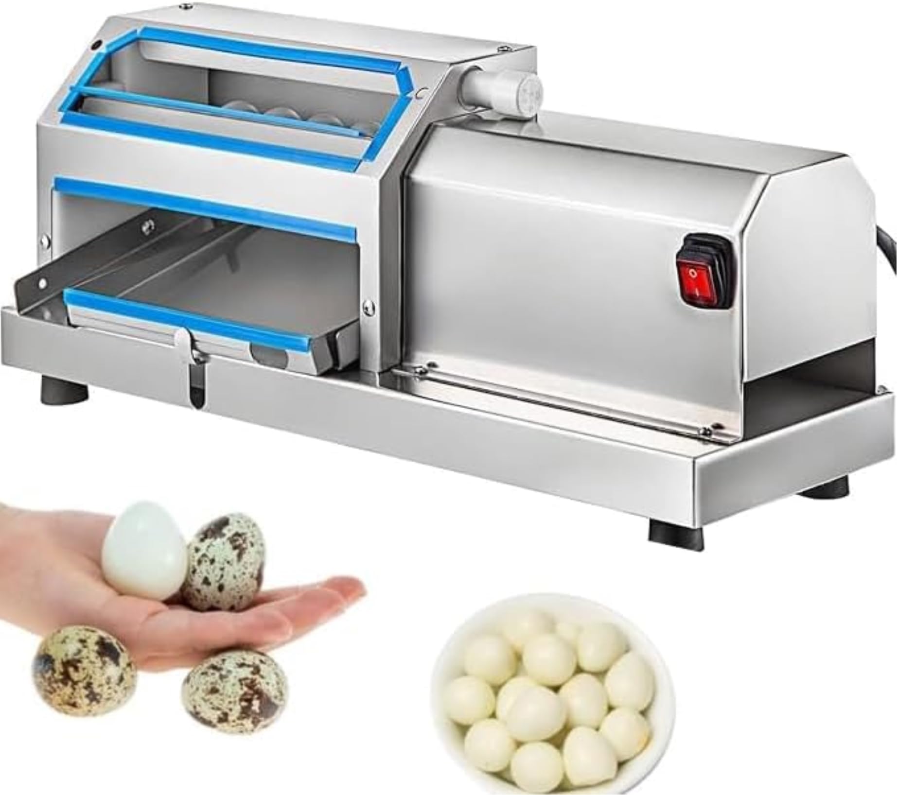 FHRKA Electric Egg Peeler Machine - Semi-Automatic Huller for Quail Bird Eggs, Efficient Household Tool for Easy Shelling Cooking