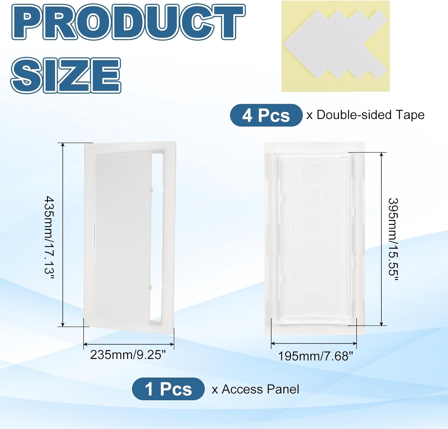 PATIKIL Access Panel for Drywall 16x8 Inch, 1 Set ABS Plastic Wall Hole Cover Access Door with Double-Sided Tape for Wall Ceiling Electrical, White