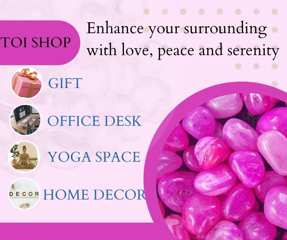 Image of Pink Agate Tumble /Pebbles Stone. for Reiki, Crystal, Vastu, Fang Shui Aura, Home Decor, Office Decor, Gifting, Good Luck, showpiece etc. (Pink Onyx, 400 gm)