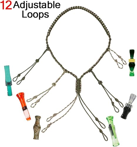 Miniatura 22 de PSKOOK Cordón de paracaídas de pato para caza, ganso, llamadas, 12/16/20, bucles ajustables, equipo de depredador para exteriores, para faisán, aves