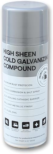 Aerosol de galvanización en frío de alto brillo por Paints For Industry - Pintura en aerosol de esmalte industrial Acero Metal - Caja de 12 (alto