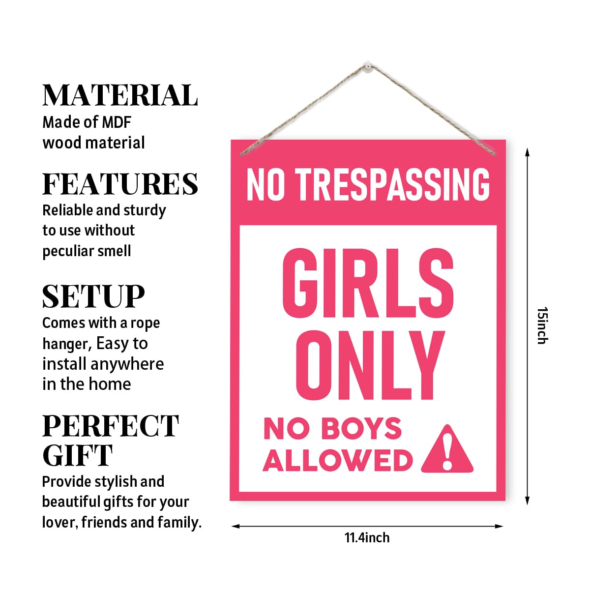 Funny Girls Room Decor, Girls Only Sign, Rustic Hanging Wooden Plaque Sign, Family Decor, Girls Dorm Decor, Wall Decor Art, Little Girls Bedroom Door Hanger, Decorative Wall Plaque, Gift for Girls