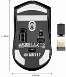 Cooler Master MM712 RGB-LED Ultralight 59g Hybrid Wireless Gaming Mouse - 19K DPI PAW3370 Optical Sensor, 70 Million Click Optical Switches, On-The-Fly System, MasterPlus+ (38K DPI, PC only) - Black - 14