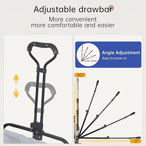 Miniatura 4 de Carro plegable de jardín con 4 ruedas universales para parque comercial picnic viaje a la playa actividades al aire libre campamento gris