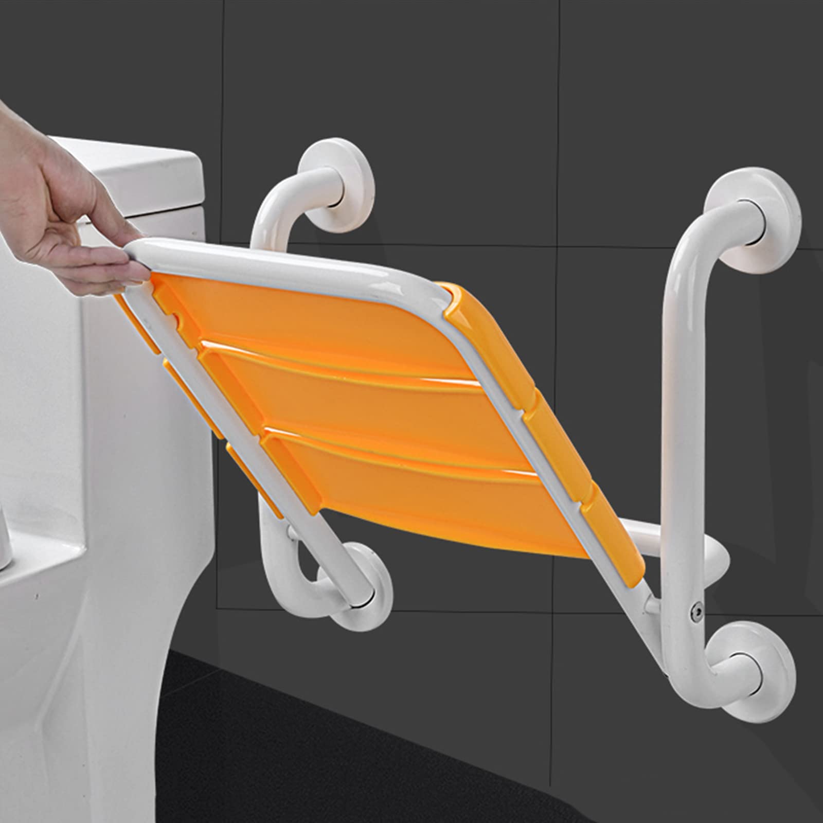 Asiento Ducha Abatible Pared, Taburete Ducha Plegable para Mayores, Sillas para Ducha Personas Mayores, Minusvalidos, Plegable Banco Ducha Pared para Baño, Taburete Ducha Plegable Adul(Color:Amarillo)