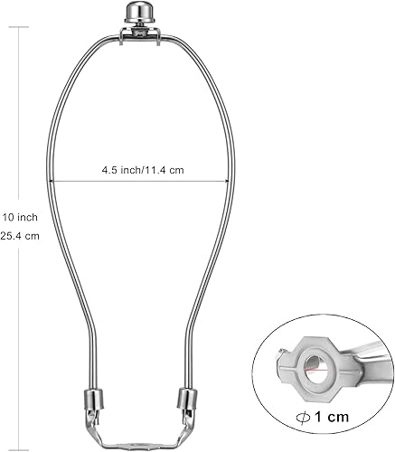 Miniatura 58 de Arpa de lámpara de latón de 8 pulgadas, 2 juegos, soporte de sombra desmontable para lámparas de mesa y pie, soporte resistente con sillín y remate