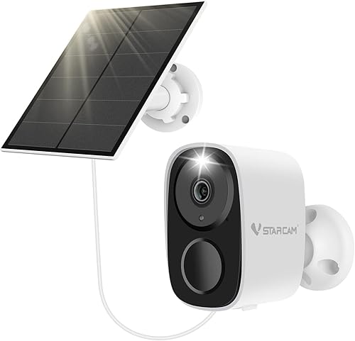 VSTARCAM Cámara de seguridad solar inalámbrica para exteriores, cámara 2K con visión nocturna a color, cámaras solares para exterior inalámbrico,