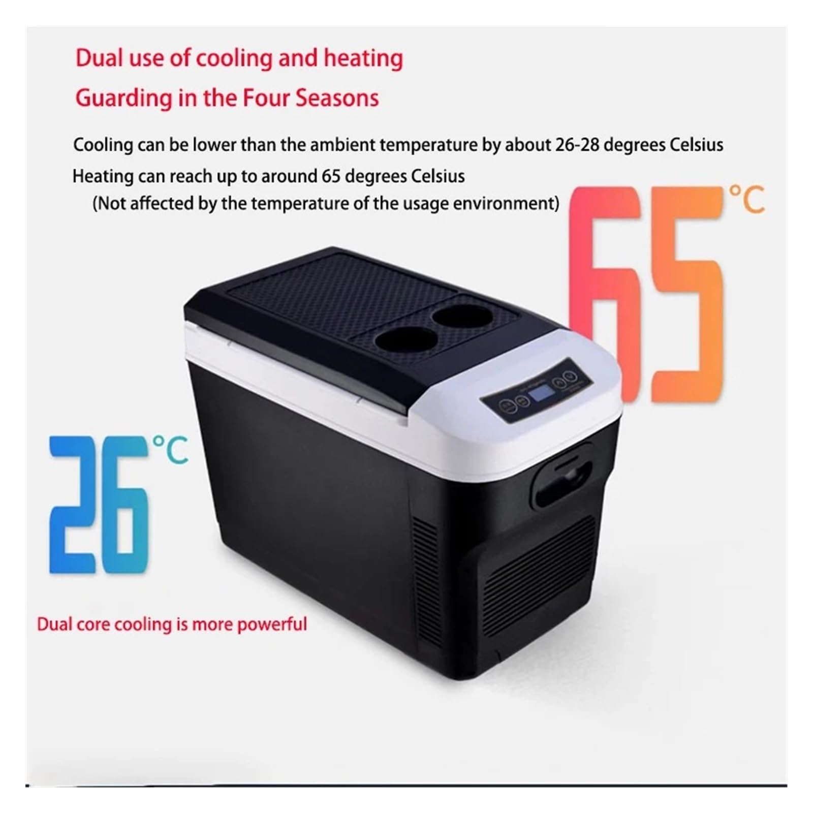 Mini refrigerador for Coche de 28 litros for Acampar al Aire Libre, electrodomésticos, refrigerador, Calentador, refrigeración y Calentamiento de 12/24 V.(28L JPN Plug)