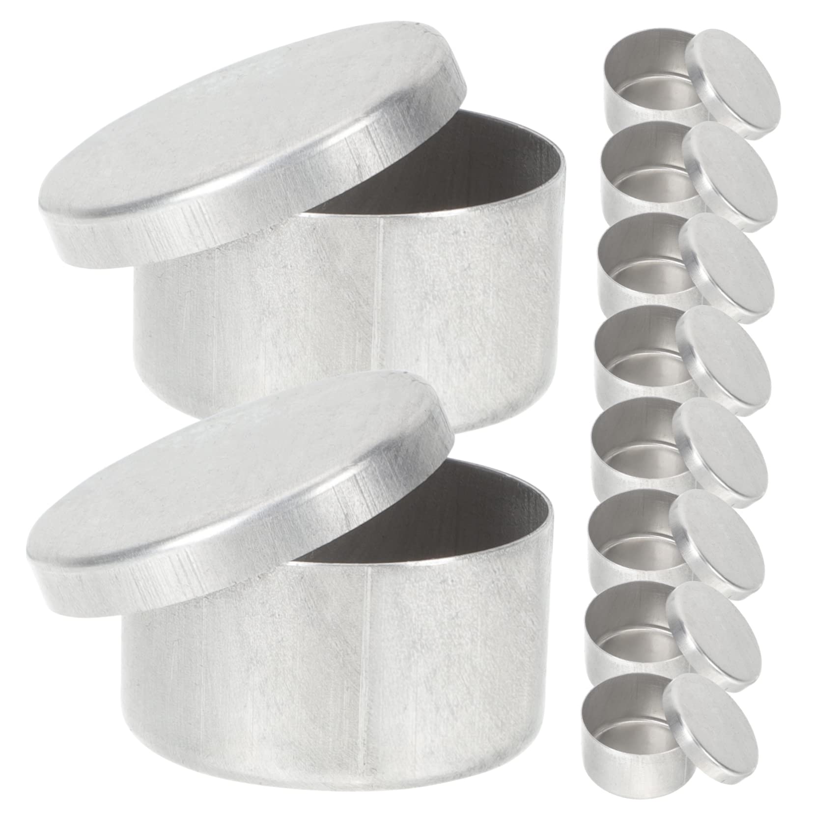 MUSISALY 9pcs Soil Sampling Box Travel Jars Small to Go Containers with Lids Tin Containers with Lids Travel Storage Tin Jars Soil Weighing Holders Lip Gloss Containers Aluminum Silver