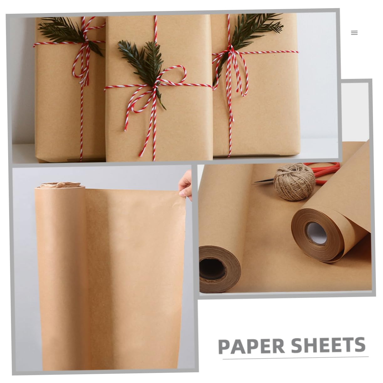Papier D'emballage Brun pour Fleurs, 1 Rouleau en Pâte de Bois