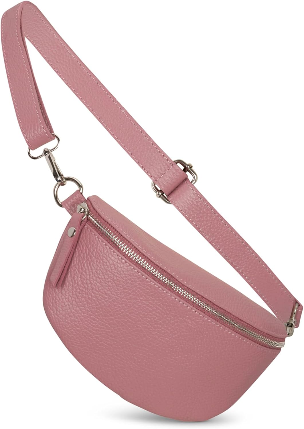 IDALIA Crossbody Bag - Genuine Leather - Fanny Pack - Shoulder Sling Bag - Made in Italy, Sold in U.S. by Idalia (Mauve Pink, Small)