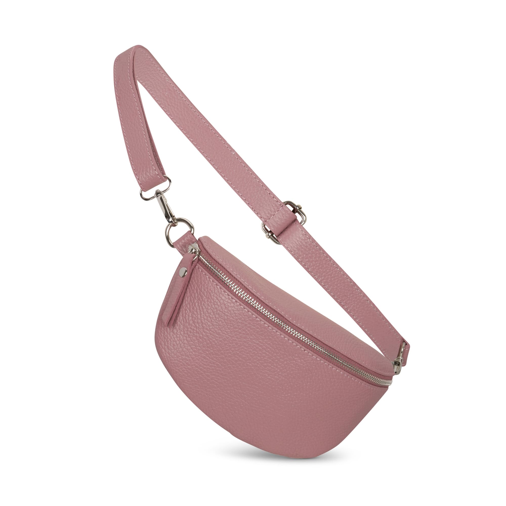 IDALIA Crossbody Bag - Genuine Leather - Fanny Pack - Shoulder Sling Bag - Made in Italy, Sold in U.S. by Idalia (Mauve Pink, Small)