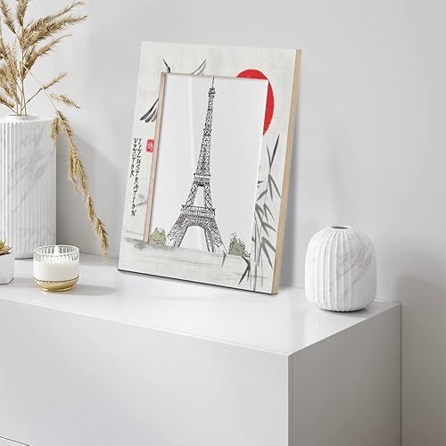 Miniatura 8 de Marco de fotos japonés Fuji Mountain de 5 x 7 pulgadas, marco de fotos de madera de pie para escritorio, marco de fotos de mesa para oficina