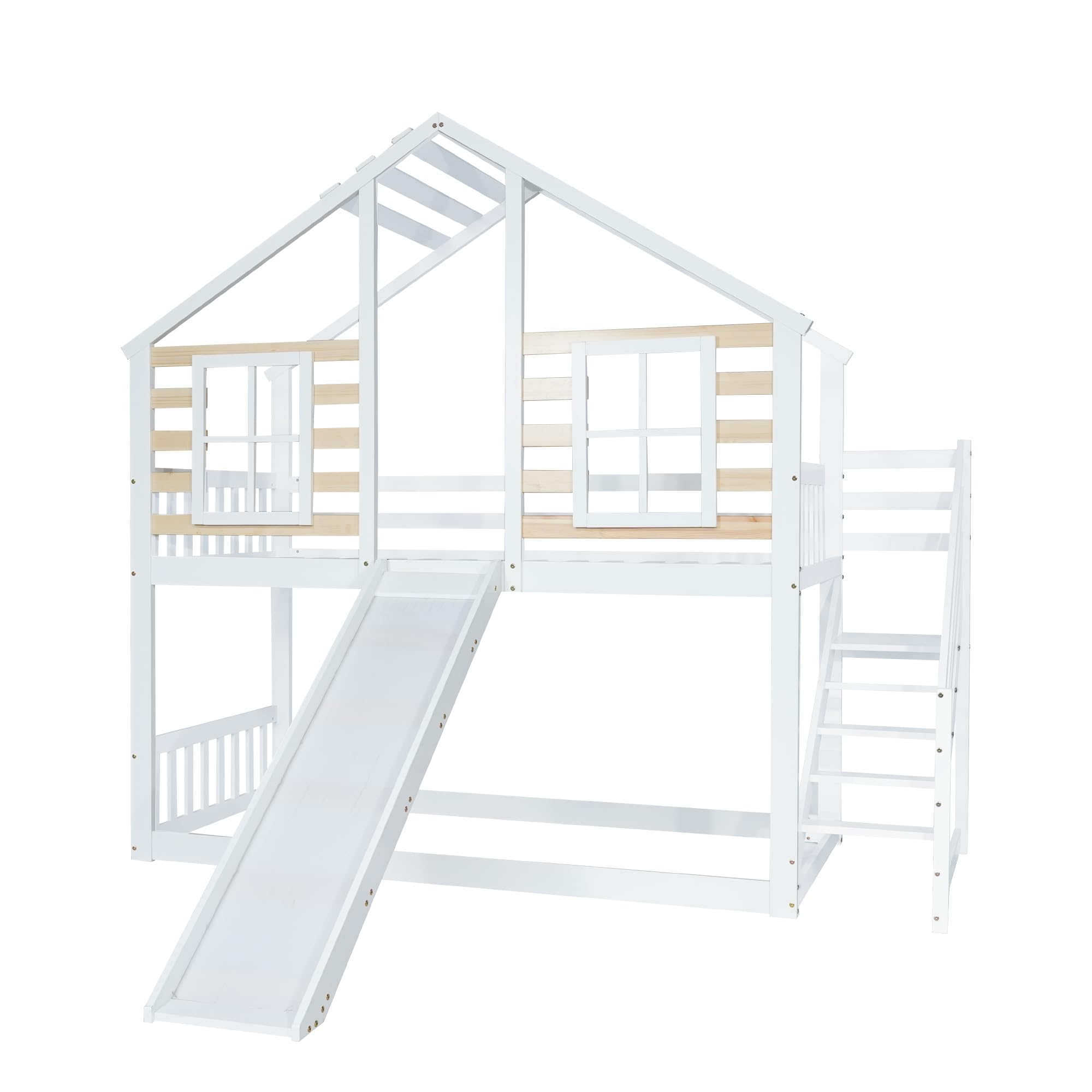 NNJN Stapelbed met glijbaan, huisbed, kinderbed, met NNJN Stapelbed met glijbaan, huisbed, kinderbed, met