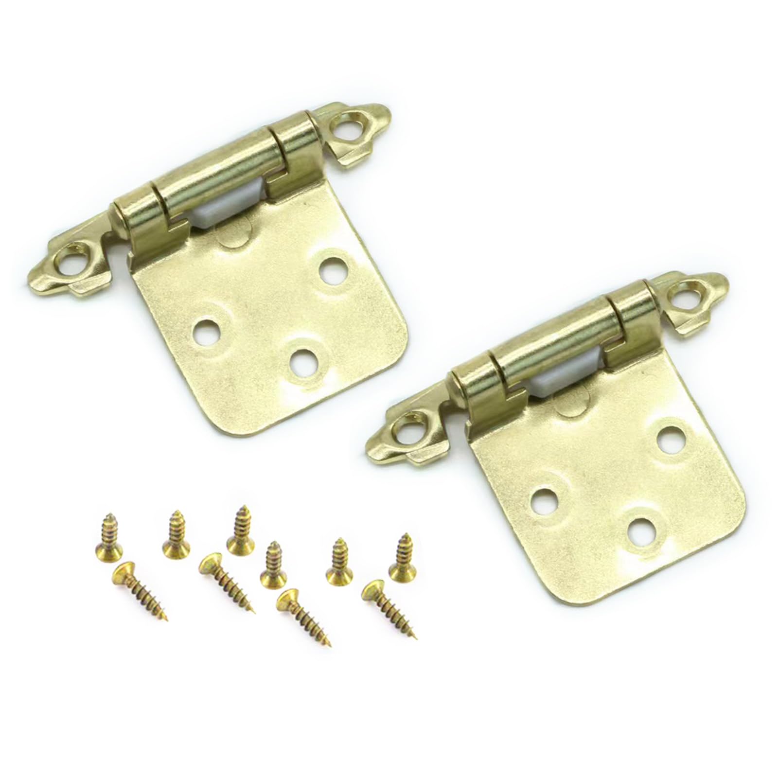 Shyyoulqe Gold Iron Closing Cabinet Hinges Set Vintage Metal Cabinet Door Hinges Set For Kitchen Renovations Flush Mount