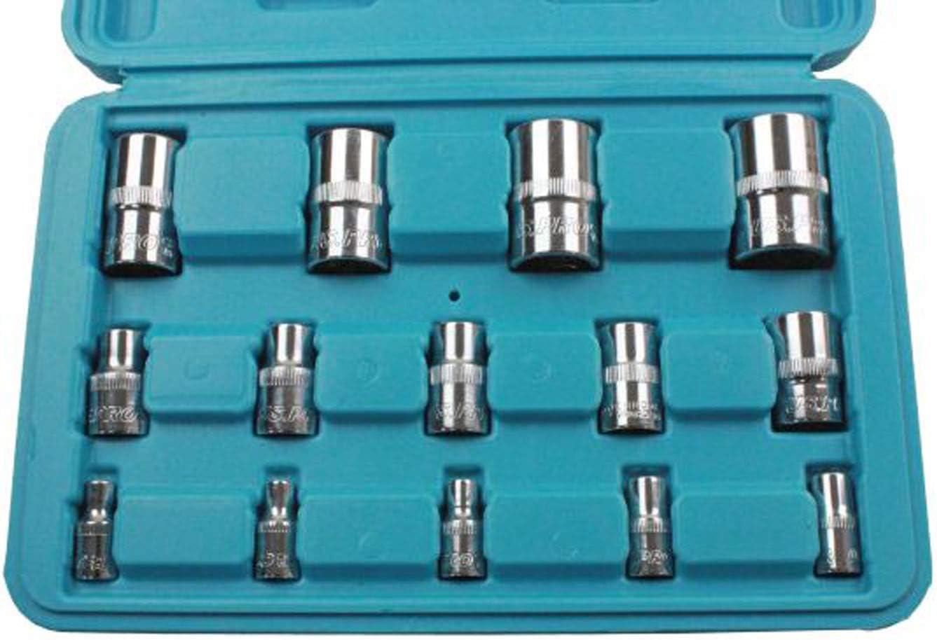 US PRO 14 Piece Female Torx Star Chrome Vanadium Socket Set 1/4 3/8 1/2 B1694, Variety Pack