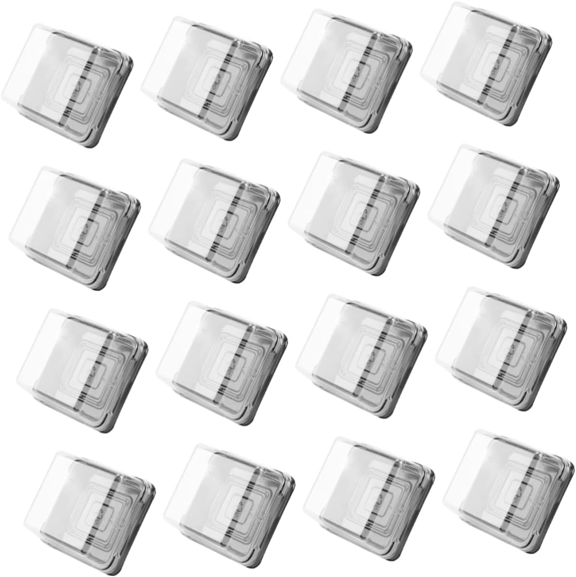 100pcs Transparent Square Cake Packaging Box Disposable Plastic Food Wrapping Box for Desserts and Pastries for Parties Weddings and Celebrations