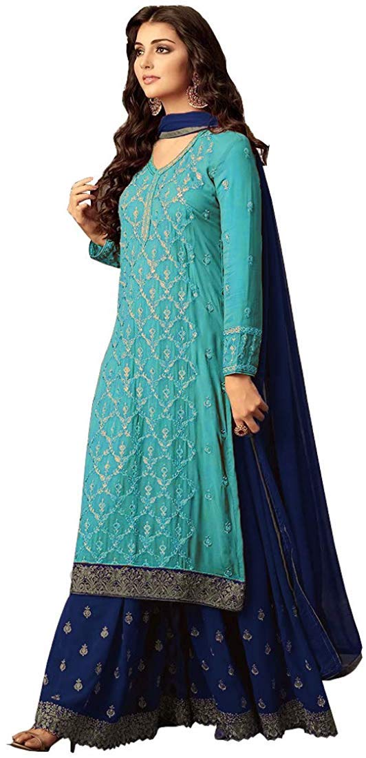 Abito Da Sposa Salwar Kameez Ricamato - Stile Indiano-Pakistano Con Plazzo E Dupatta - Foto 2