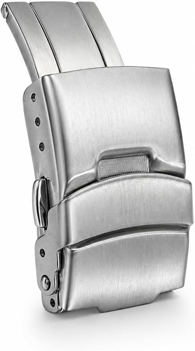 Cierre desplegable de hebilla de reloj de acero inoxidable 316L, cierre fresado de seguridad plegable para correa de reloj