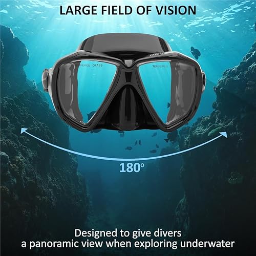 Miniatura 3 de Valiant - Juego de equipo de esnórquel para adultos, incluye máscara Valiant con lentes de vidrio templado gemelas para mayor claridad, esnórquel