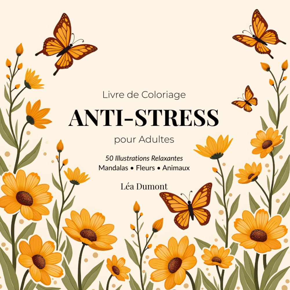 Livre de Coloriage Anti-Stress pour Adultes: 50 Illustrations Relaxantes Mandalas • Fleurs • Animaux • Paysages Zen
