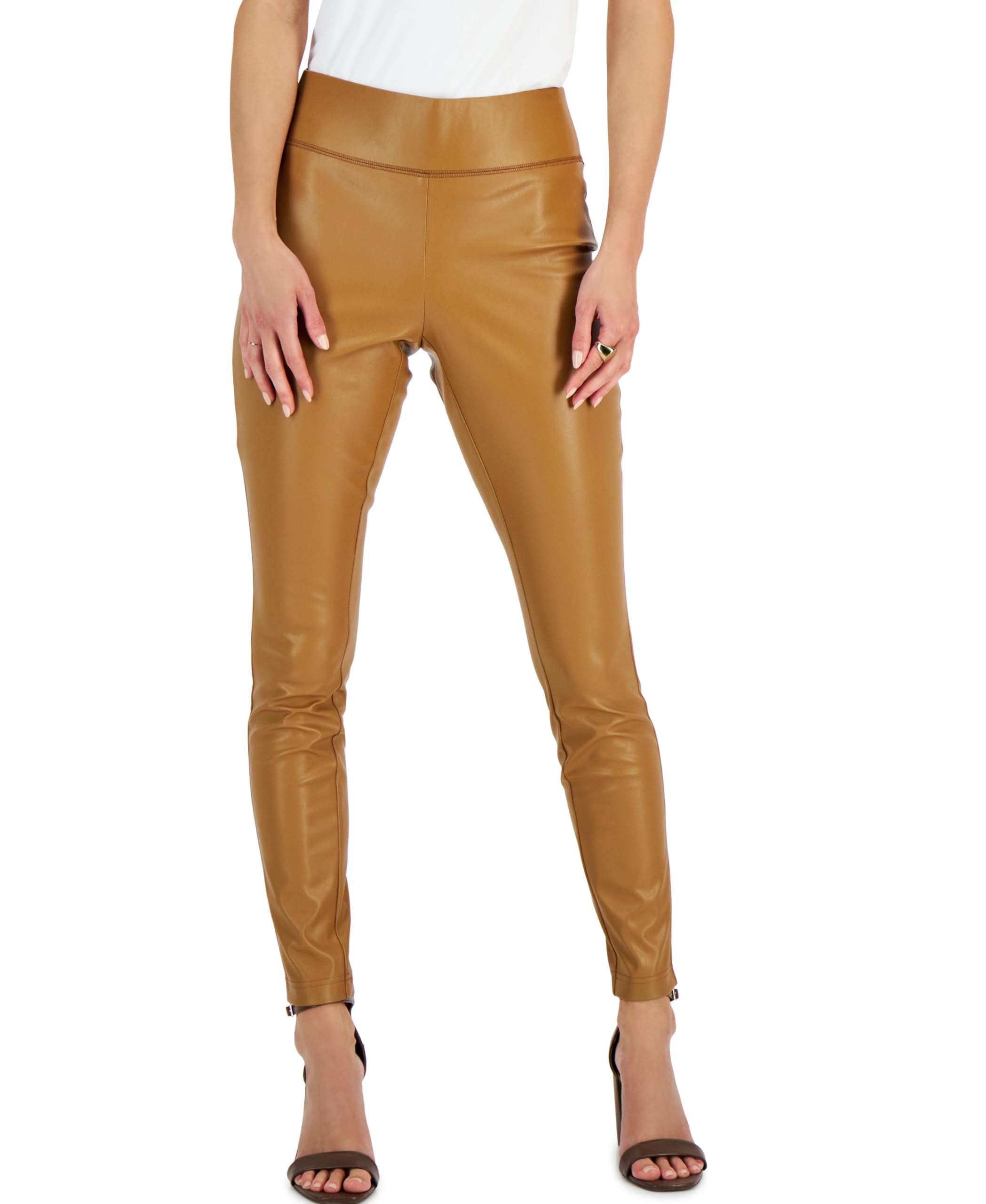 International Concepts Petite Faux Leather Skinny Pants