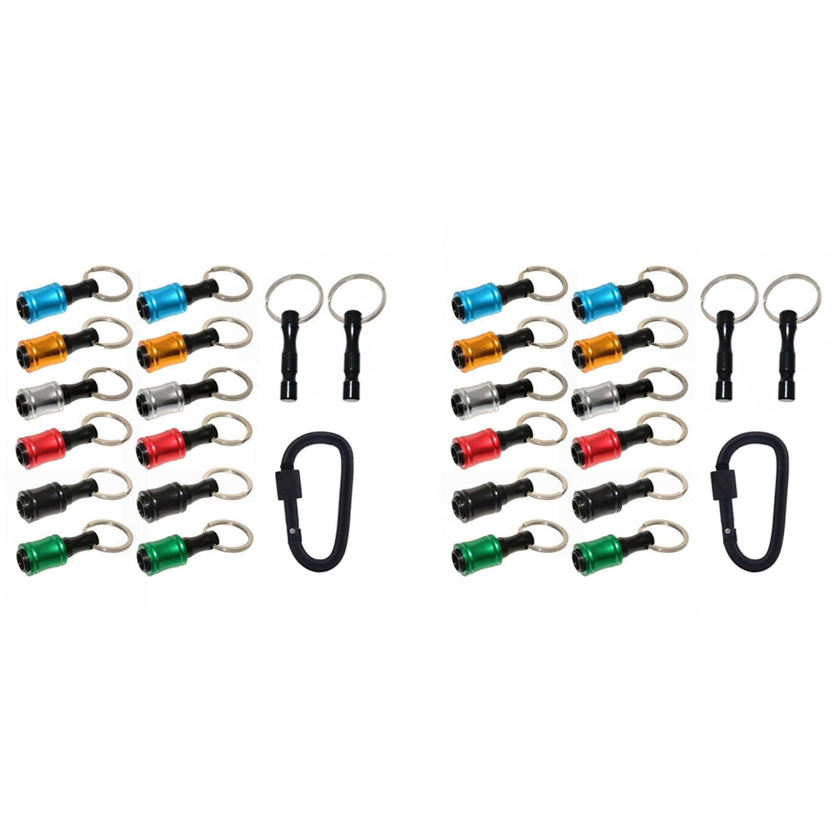 Jnchdghwa Multicolor 24Pieces 1/4 Inch Hex Shank Bits Holder Keychian, Keychain Extension Bar Screwdriver Bit Holder Socket Adapter