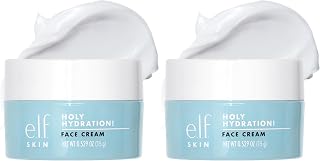 e.l.f. SKIN Mini Holy Hydration! Face Cream, Moisturizer For Nourishing & Plumping Skin, Infused With Hyaluronic Acid, Vegan & Cruelty-Free, 0.529 Oz (Pack of 2)
