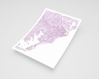 MG Global Modern Poster of Newcastle Australia 10 | 11x17 12x18 16x24 24x36 Maximal Unframed Artwork Print | Maximalism Hometown City Wall Art for Gift | Maximalist Home Office Decor